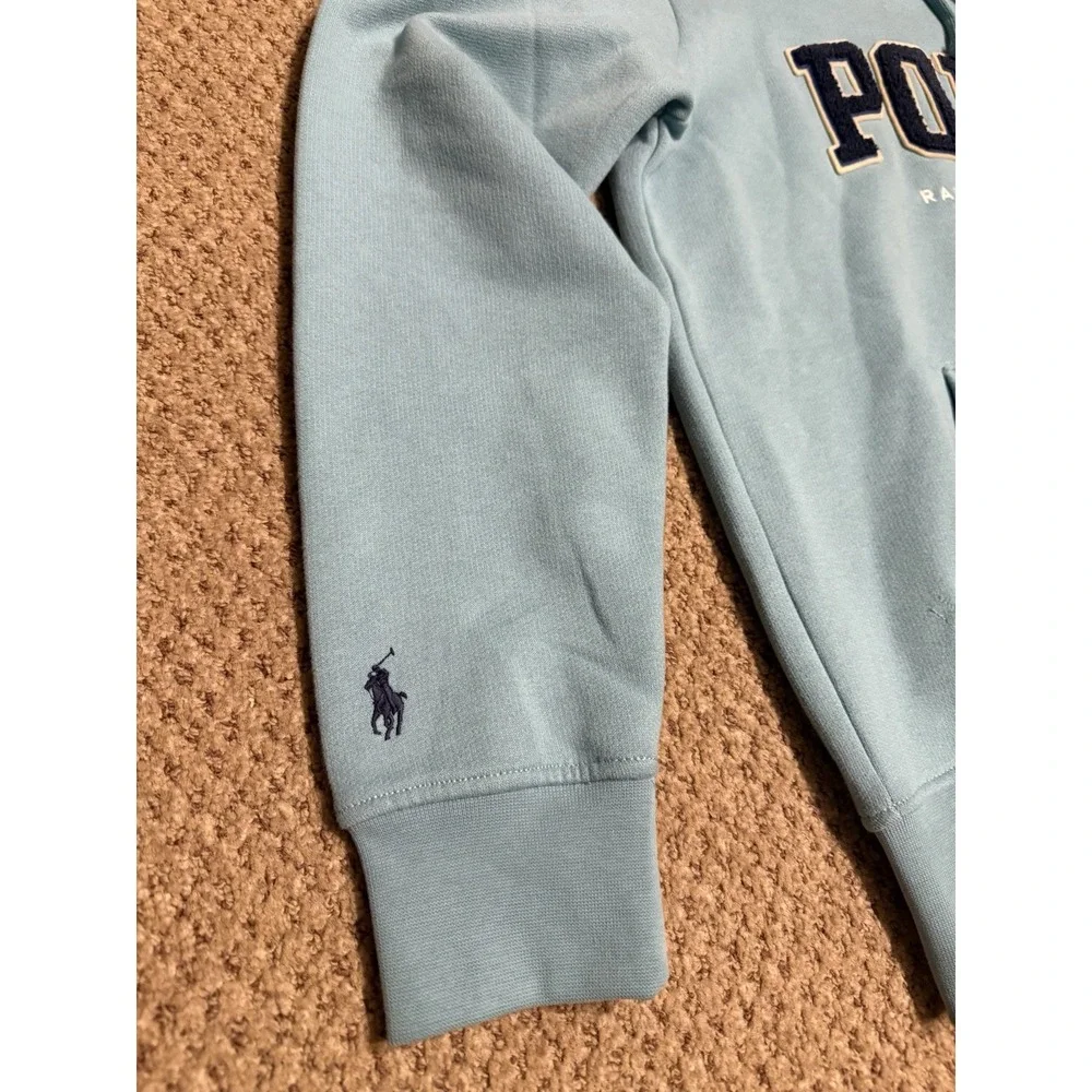 NWT Polo Ralph Lauren The RL Fleece Logo Hoodie in deep seafoam color Mens Small